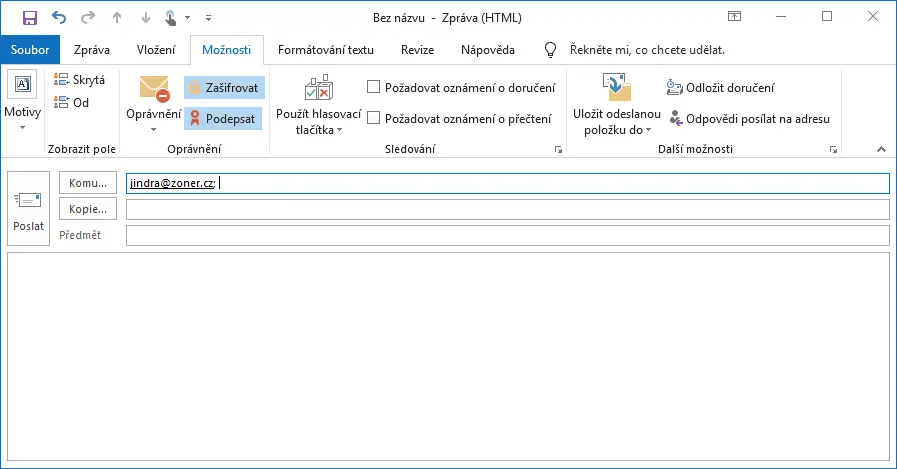 Üzenet aláírása Outlookban