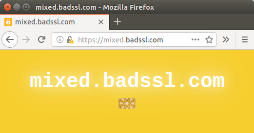 Firefox figyelmeztetése vegyes tartalom eseténvaruje na smíšený obsah ikonou vedle adresního řádku
