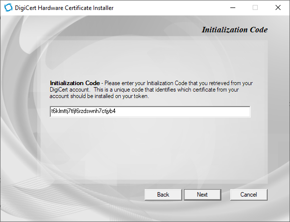 Tanúsítvány telepítése tokenre a DigiCert Hardware Certificate Installer használatával