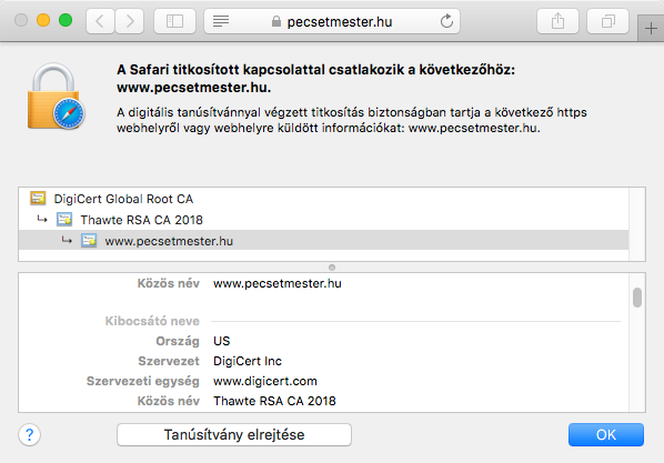 Az SSL 123 tanúsítvány megjelenítése a böngésző címsávában Az SSL 123 tanúsítvány megjelenítése a böngésző címsávában