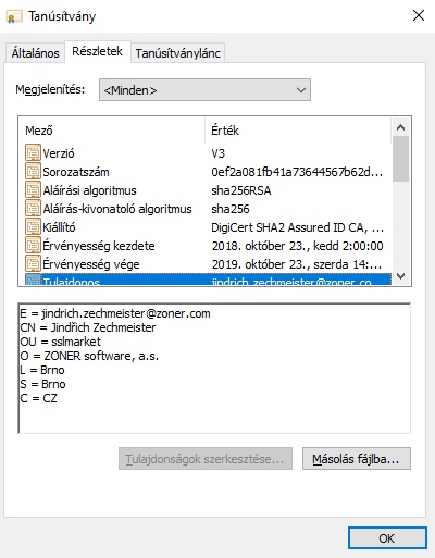 DigiCertS/MIME tanúsítvány megjelenítése a kliensben DigiCert S/MIME tanúsítvány megjelenítése a kliensben